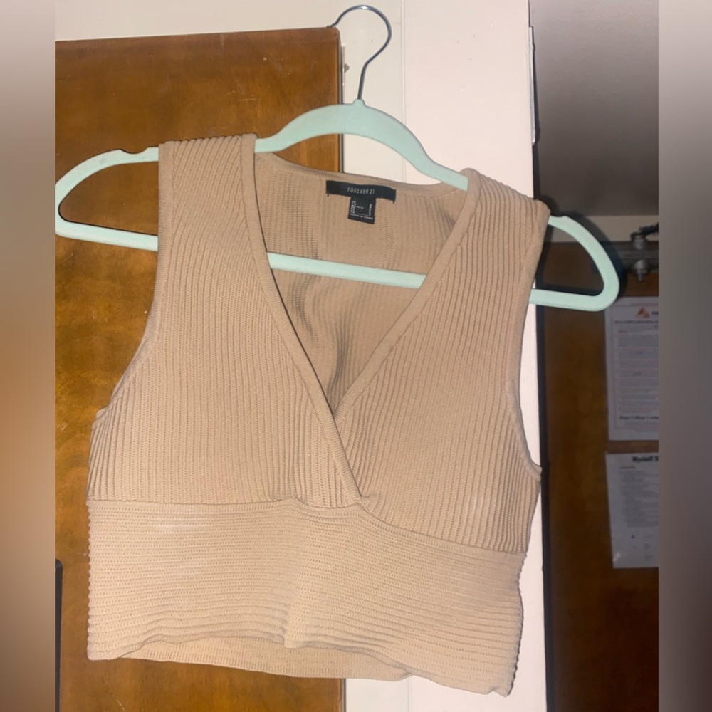 Tan colored blouse tank top size small from forever 21